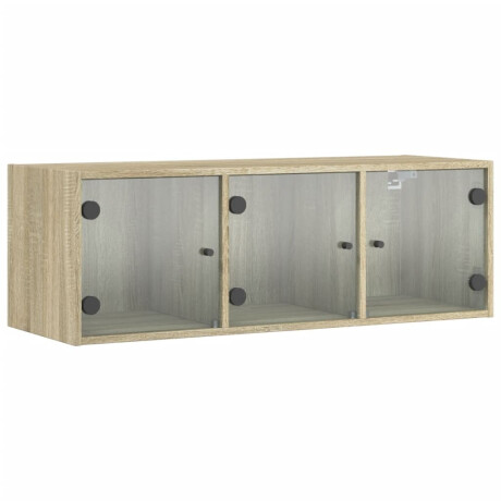 vidaXL Wandkast met glazen deuren 102x37x35 cm sonoma eikenkleurig afbeelding2 - 1