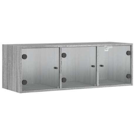 vidaXL Wandkast met glazen deuren 102x37x35 cm grijs sonoma eiken afbeelding2 - 1