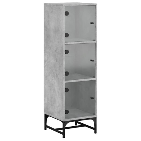 vidaXL Hoge kast met glazen deuren 35x37x120 cm betongrijs afbeelding2 - 1