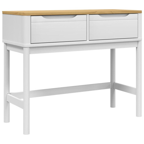 vidaXL Wandtafel FLORO 89,5x36,5x73 cm massief grenenhout wit afbeelding2 - 1