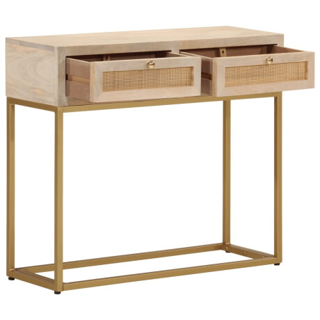 vidaXL Wandtafel 90x30x76 cm massief mangohout en ijzer afbeelding2 - 1