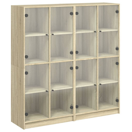 vidaXL Boekenkast met deuren 136x37x142 cm hout sonoma eikenkleurig afbeelding2 - 1
