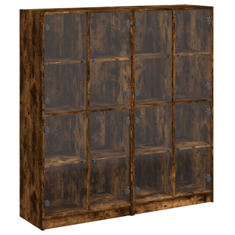 vidaXL Boekenkast met deuren 136x37x142 cm hout gerookt eikenkleurig afbeelding2 - 1