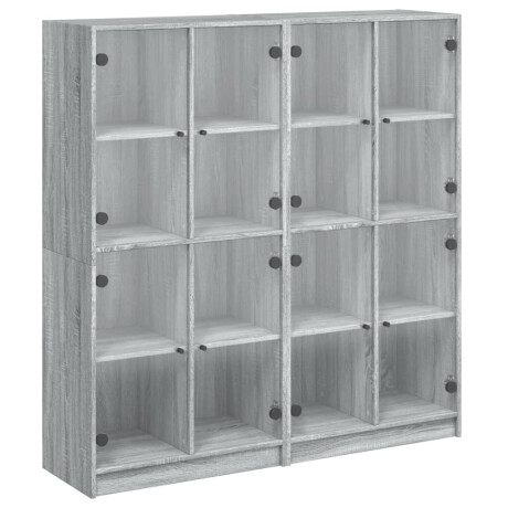 vidaXL Boekenkast met deuren 136x37x142 cm hout grijs sonoma eiken afbeelding2 - 1