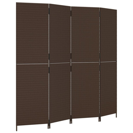 vidaXL Kamerscherm 4 panelen poly rattan bruin afbeelding2 - 1