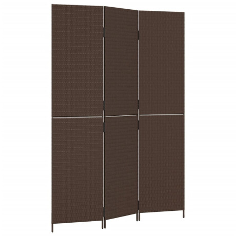 vidaXL Kamerscherm 3 panelen poly rattan bruin afbeelding2 - 1
