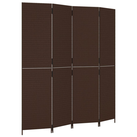 vidaXL Kamerscherm 4 panelen poly rattan bruin afbeelding2 - 1