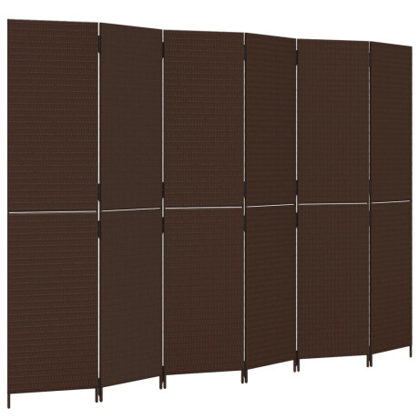 vidaXL Kamerscherm 6 panelen poly rattan bruin afbeelding2 - 1