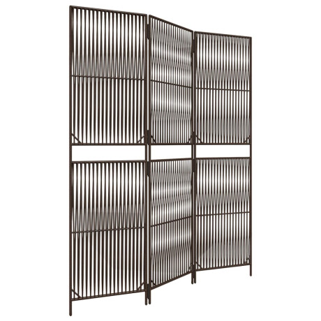 vidaXL Kamerscherm 3 panelen poly rattan bruin afbeelding2 - 1