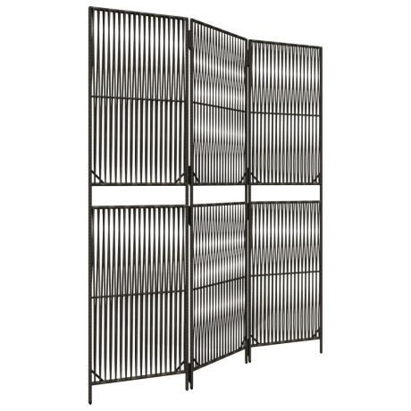 vidaXL Kamerscherm 3 panelen poly rattan grijs afbeelding2 - 1