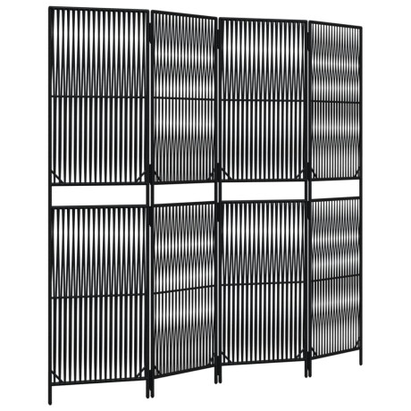 vidaXL Kamerscherm 4 panelen poly rattan zwart afbeelding2 - 1