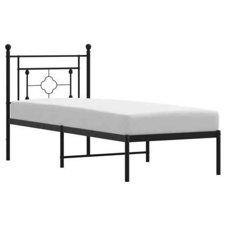 vidaXL Bedframe met hoofdbord metaal zwart 80x200 cm afbeelding2 - 1