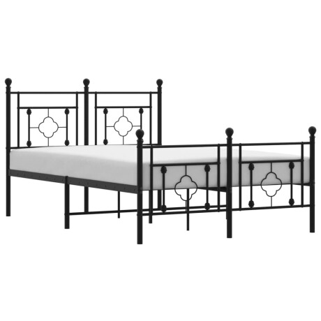 vidaXL Bedframe met hoofd- en voeteneinde metaal zwart 120x190 cm afbeelding2 - 1
