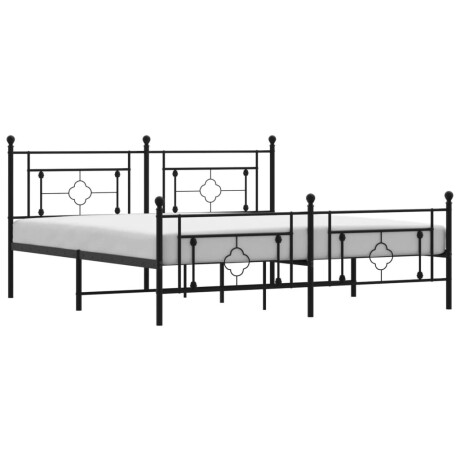 vidaXL Bedframe met hoofd- en voeteneinde metaal zwart 183x213 cm afbeelding2 - 1