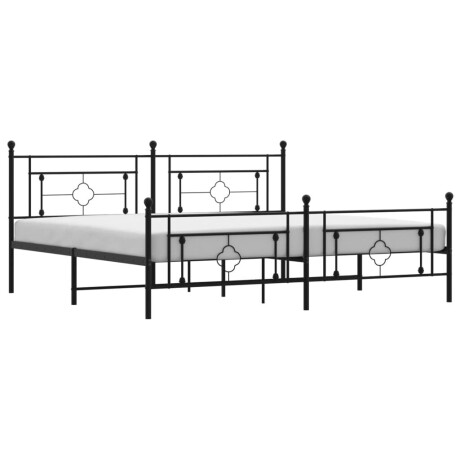 vidaXL Bedframe met hoofd- en voeteneinde metaal zwart 200x200 cm afbeelding2 - 1