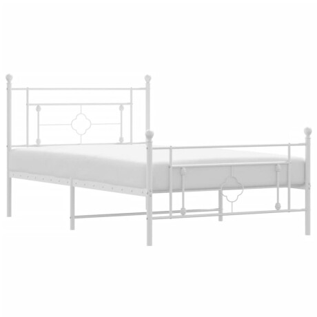 vidaXL Bedframe met hoofd- en voeteneinde metaal wit 107x203 cm afbeelding2 - 1