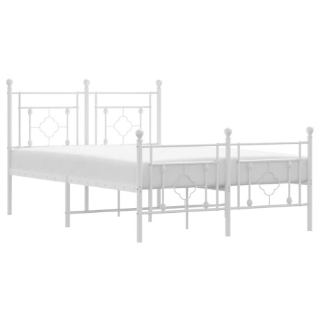 vidaXL Bedframe met hoofd- en voeteneinde metaal wit 120x200 cm afbeelding2 - 1