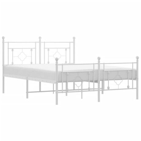 vidaXL Bedframe met hoofd- en voeteneinde metaal wit 135x190 cm afbeelding2 - 1