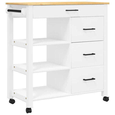 vidaXL Keukentrolley MONZA 84x40x88,5 cm massief grenenhout afbeelding2 - 1