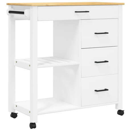 vidaXL Keukentrolley MONZA 84x40x90 cm massief grenenhout afbeelding2 - 1