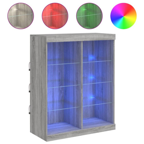 vidaXL Dressoir met LED-verlichting 81x37x100 cm grijs sonoma eiken afbeelding2 - 1
