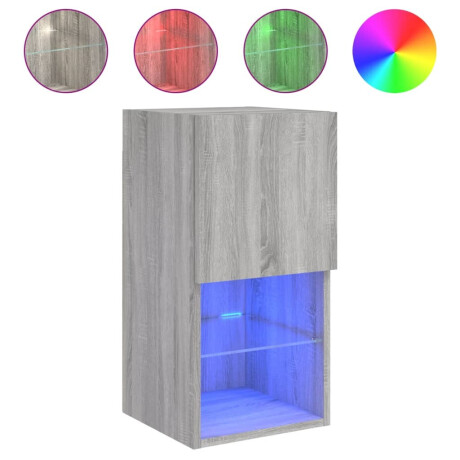 vidaXL Tv-meubel met LED-verlichting 30,5x30x60 cm grijs sonoma eiken afbeelding2 - 1