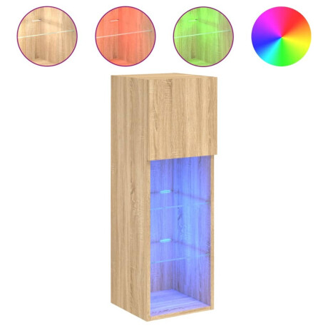 vidaXL Tv-meubel met LED-verlichting 30,5x30x90 cm sonoma eikenkleurig afbeelding2 - 1