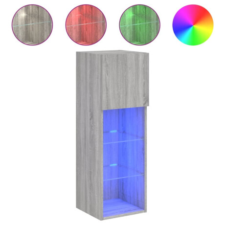 vidaXL Tv-meubel met LED-verlichting 30,5x30x90 cm grijs sonoma eiken afbeelding2 - 1