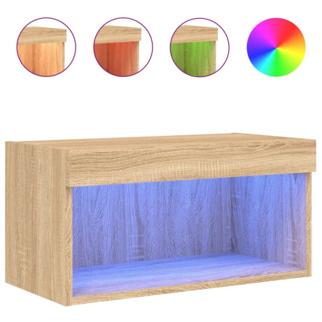 vidaXL Tv-meubel met LED-verlichting 60x30x30 cm sonoma eikenkleurig afbeelding2 - 1