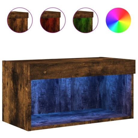 vidaXL Tv-meubel met LED-verlichting 60x30x30 cm gerookt eikenkleurig afbeelding2 - 1