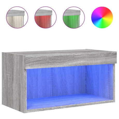 vidaXL Tv-meubel met LED-verlichting 60x30x30 cm grijs sonoma eiken afbeelding2 - 1