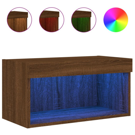 vidaXL Tv-meubel met LED-verlichting 60x30x30 cm bruin eikenkleur afbeelding2 - 1