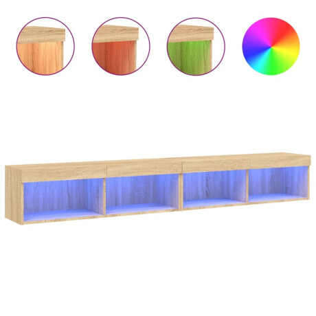 vidaXL Tv-meubels met LED-verlichting 2 st 100x30x30 cm sonoma eiken afbeelding2 - 1