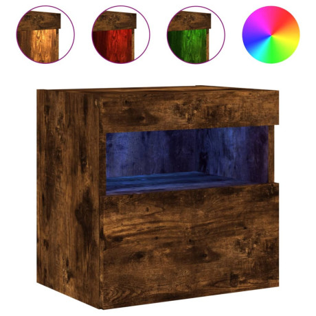 vidaXL Tv-wandmeubel met LED-verlichting 40x30x40 cm gerookt eiken afbeelding2 - 1