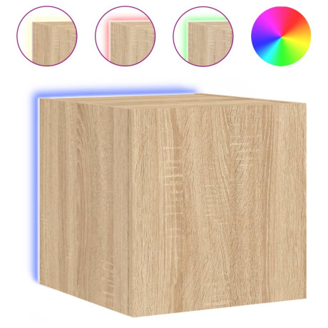 vidaXL Tv-wandmeubel met LED-verlichting 30,5x35x30 cm sonoma eiken afbeelding2 - 1