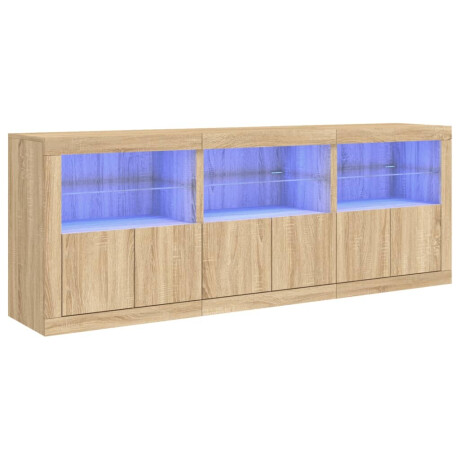 vidaXL Dressoir met LED-verlichting 181,5x37x67 cm sonoma eikenkleurig afbeelding2 - 1