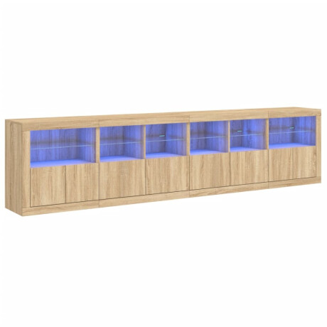 vidaXL Dressoir met LED-verlichting 283x37x67 cm sonoma eikenkleurig afbeelding2 - 1