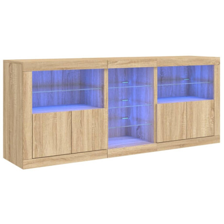 vidaXL Dressoir met LED-verlichting 181,5x37x67 cm sonoma eikenkleurig afbeelding2 - 1
