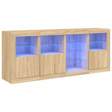 vidaXL Dressoir met LED-verlichting 164x37x67 cm sonoma eikenkleurig afbeelding2 - 1