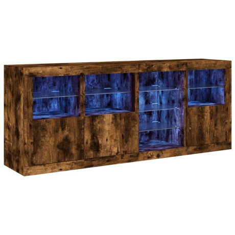 vidaXL Dressoir met LED-verlichting 164x37x67 cm gerookt eikenkleurig afbeelding2 - 1