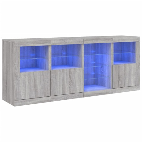 vidaXL Dressoir met LED-verlichting 164x37x67 cm grijs sonoma eiken afbeelding2 - 1