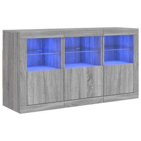 vidaXL Dressoir met LED-verlichting 123x37x67 cm grijs sonoma eiken afbeelding2 - 1