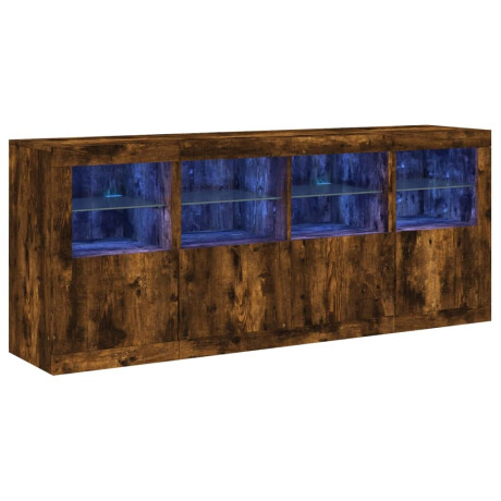 vidaXL Dressoir met LED-verlichting 163x37x67 cm gerookt eikenkleurig afbeelding2 - 1