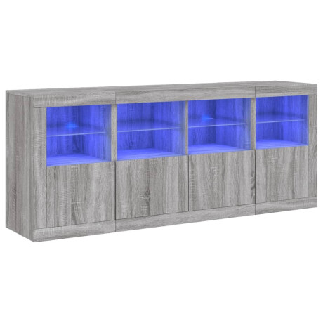 vidaXL Dressoir met LED-verlichting 163x37x67 cm grijs sonoma eiken afbeelding2 - 1