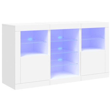 vidaXL Dressoir met LED-verlichting 123x37x67 cm wit afbeelding2 - 1