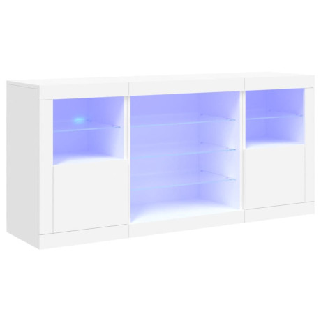 vidaXL Dressoir met LED-verlichting 142,5x37x67 cm wit afbeelding2 - 1