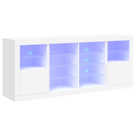 vidaXL Dressoir met LED-verlichting 163x37x67 cm wit afbeelding2 - 1