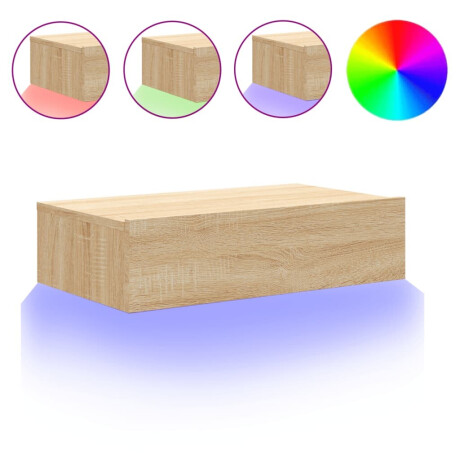 vidaXL Tv-meubel met LED-verlichting 60x35x15,5 cm sonoma eikenkleurig afbeelding2 - 1