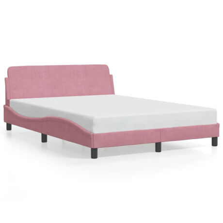 vidaXL Bedframe met hoofdeinde "Dover" 140x190 cm fluweel roze afbeelding2 - 1