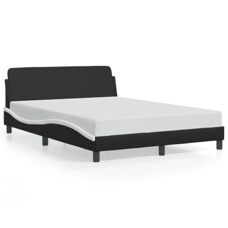 vidaXL Bedframe "Dover" kunstleer zwart en wit 140x190 cm afbeelding2 - 1